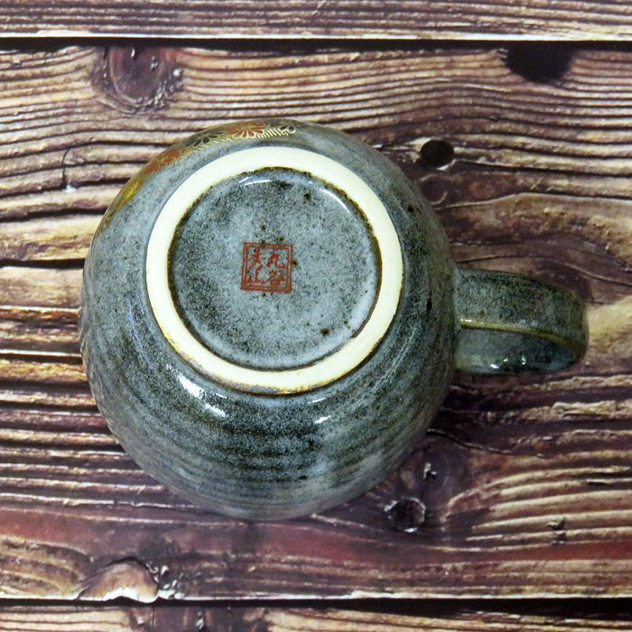 Waza no Kura Kutani Ware Japanese Mug Golden Flower Made in Japan in Paper Box_5