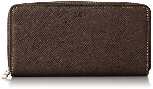 Takeokikuchi Long wallet Fan accessory Chocolate Round Zip Leather 713611 NEW_1