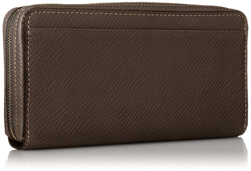 Takeokikuchi Long wallet Fan accessory Chocolate Round Zip Leather 713611 NEW_2