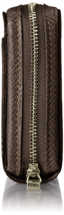 Takeokikuchi Long wallet Fan accessory Chocolate Round Zip Leather 713611 NEW_3