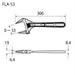 FUJIYA LIGHT WEIGHT ADJUSTABLE WRENCH Jaw Open 53mm FLA-53-F 490g Metal NEW_7