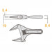 Fujiya light short monkey Wrench 0-53mm FLS-53G-F Light Weight Wide Type NEW_6