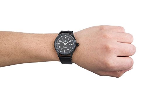 GRANDEUR PLUS Watch GRP005B1 Men's Black Leather Band Stainless Steel Case NEW_5