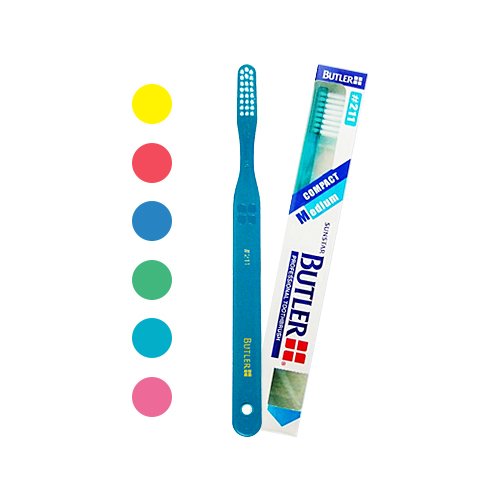 Sunstar Butler Toothbrush Set of 6 Pieces #211 Random Color Compact Head NEW_2