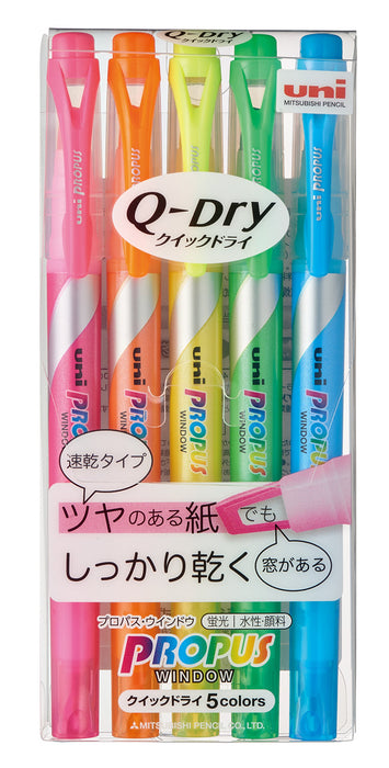 Mitsubishi Uni Propus Window Quick Dry Highlighter Pen Set of 5 Colors PUS138T5C_1