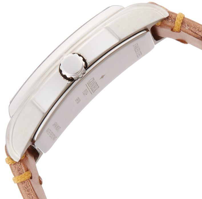 GRANDEUR PLUS Watch GRP006W1 Men's Brown Leather Band Stainless Steel Case NEW_3