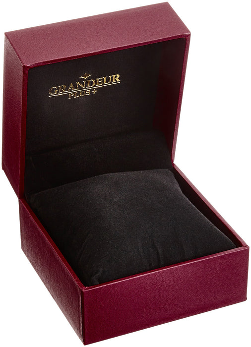 GRANDEUR PLUS Watch GRP006W1 Men's Brown Leather Band Stainless Steel Case NEW_7