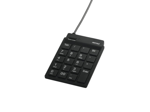 iBUFFALO Slim Number Pad with Tab Key Black BSTK11BK W84xD124xH12mm 80cm Cable_1