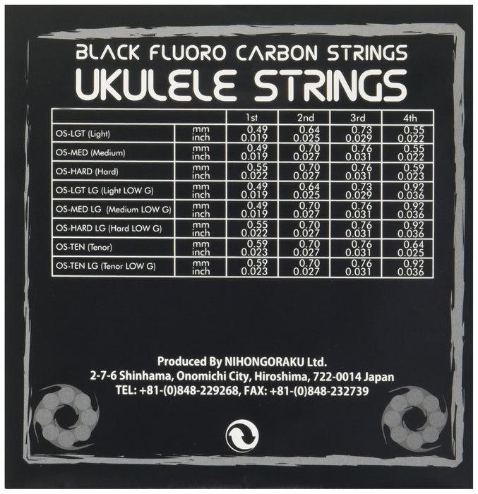 ORCAS ukulele string set OS-MED for medium gauge soprano concert Phosphor Bronze_2