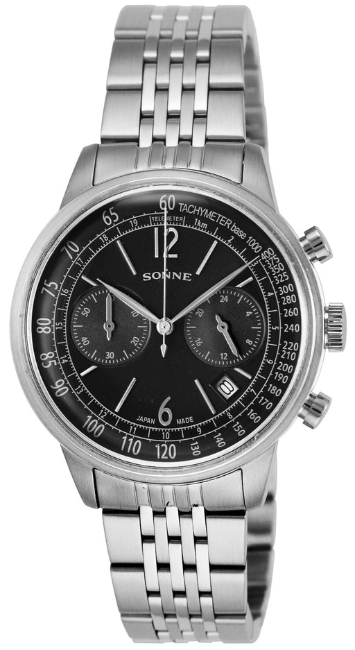 SONNE Watch Historical Collection Black Dial HI002BK Men's Stainless Steel Band_1