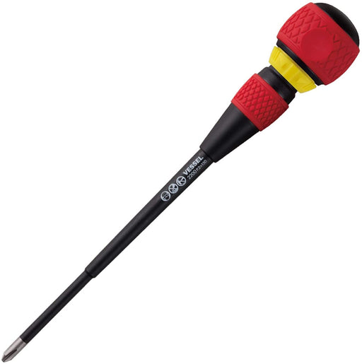Vessel No.2200 Ph No.2 X 150 Ball Grip Ratchet Screwdriver New Driver 2200 +_1