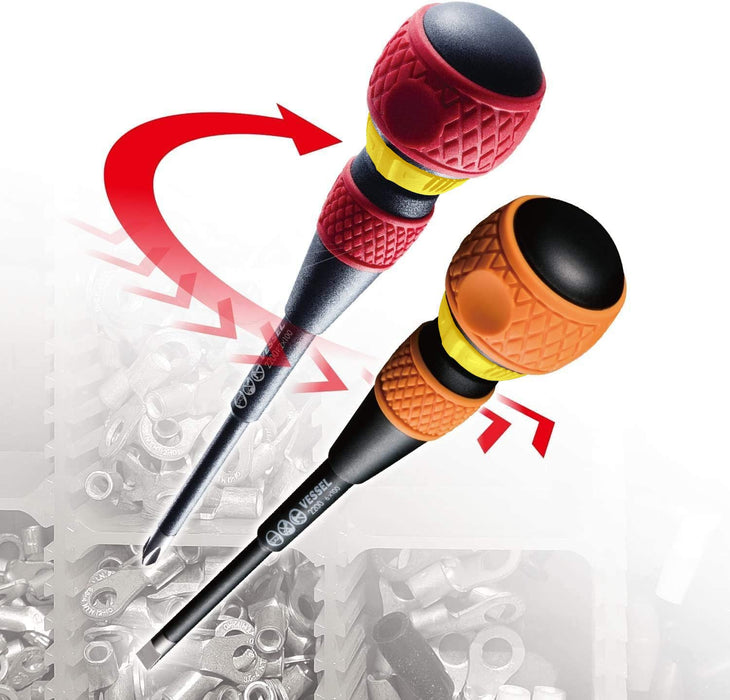 Vessel No.2200 Ph No.2 X 150 Ball Grip Ratchet Screwdriver New Driver 2200 +_4