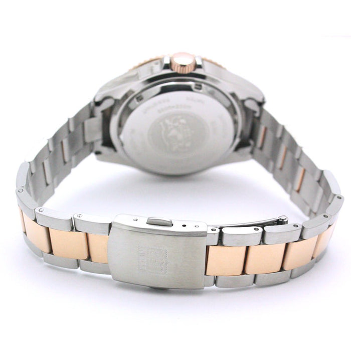 ELGIN Watch FK1405PS-B Men's Silver Gold Stainless Steel Band Date Indicator NEW_3