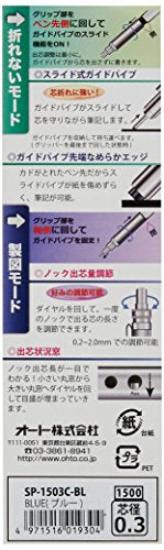 OHTO Mechanical Pencil Conception 0.3mm Blue SP-1503C-BL Unbreakable, drafting_2