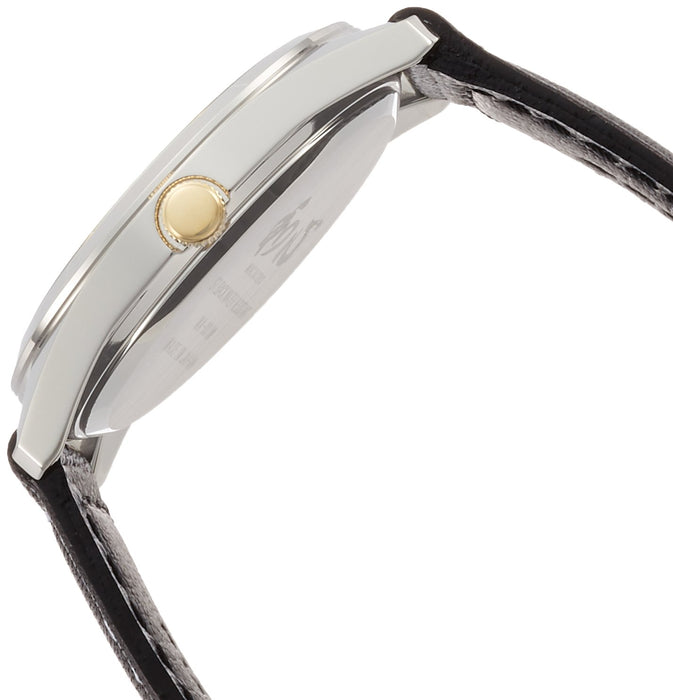 WACOCORO Watch WA-001M-D Men's Black Leather Band Silver Brass Case Japan Style_3