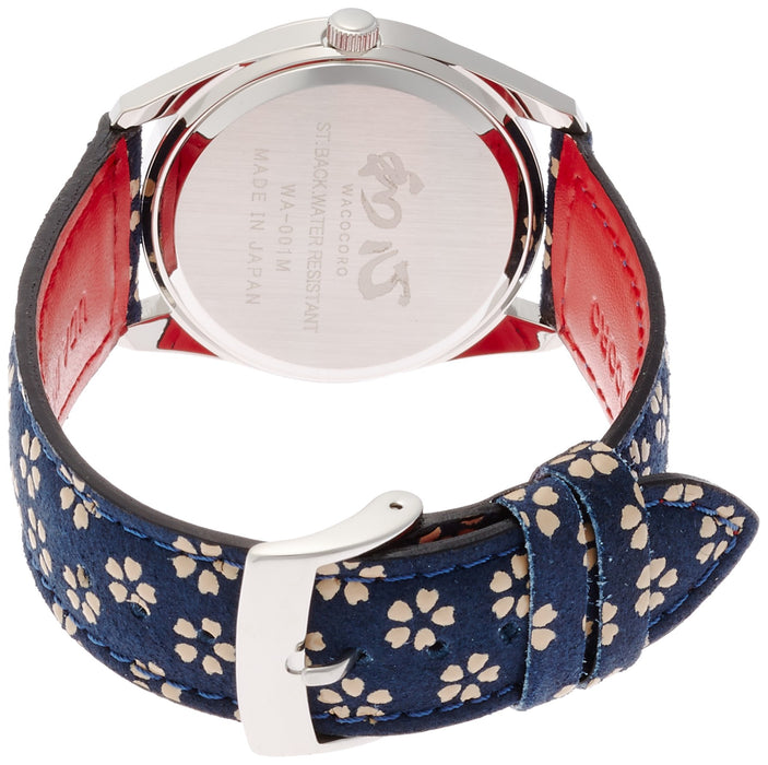 WACOCORO Watch WA-001M-H Men's Blue Leather Band Brass Case Made in Japan NEW_2