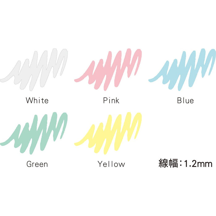 Kuretake POSTCHALK Dry-Wipe 1.2mm Tip Water-based Marker 5 Colors ‎POST-990A/5V_4