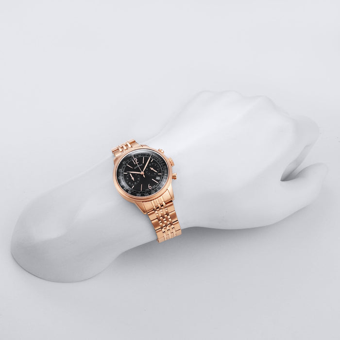 SONNE Watch Historical Collection Black Dial HI002PG Pink Gold Chronograph NEW_4