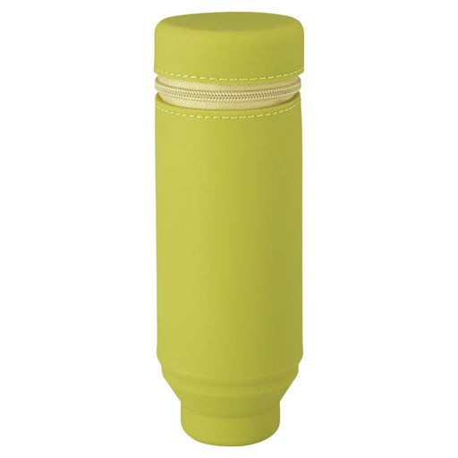 Lihito lab. Free Standing Pencil Case 172mm Yellow Green A7692-6 w/Eraser Holder_1
