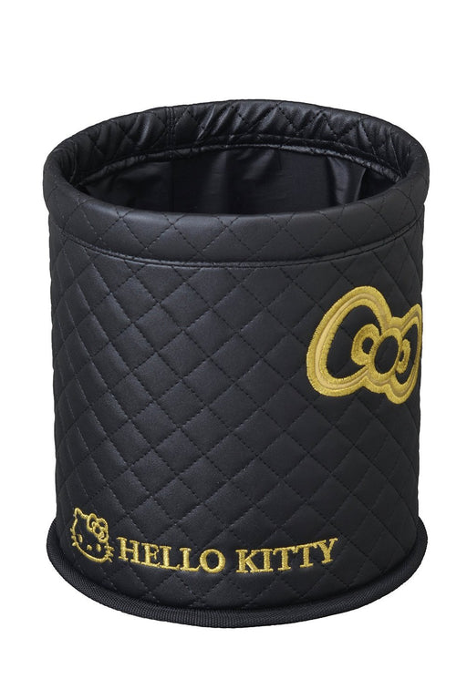 Seiwa dust box Hello Kitty for Car black KT491 No Lid PU Quilting Series Luxury_1