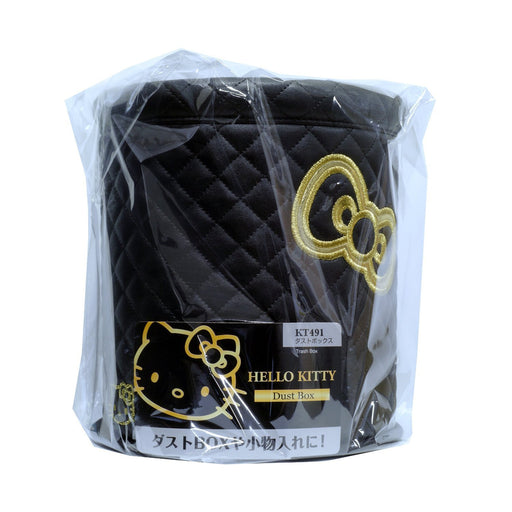 Seiwa dust box Hello Kitty for Car black KT491 No Lid PU Quilting Series Luxury_2