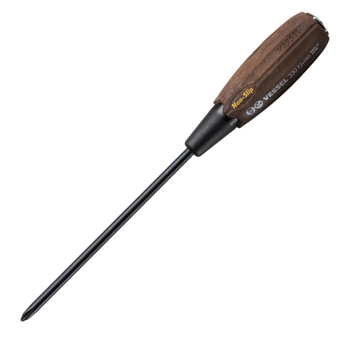 VESSEL Wood Compo Tang-Thru Screwdriver Woody B-330 +2x150 267mm Made in Japan_1