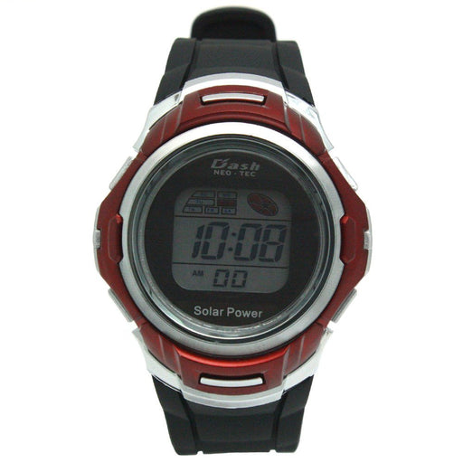 ALIAS Watch Digital Dash Solar Men's Red Black Urethane Band AD06717-SOL-11 NEW_1