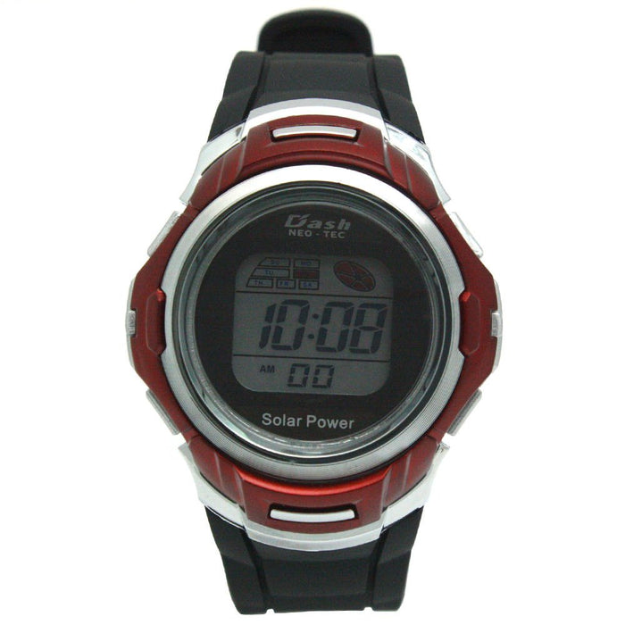 ALIAS Watch Digital Dash Solar Men's Red Black Urethane Band AD06717-SOL-11 NEW_1
