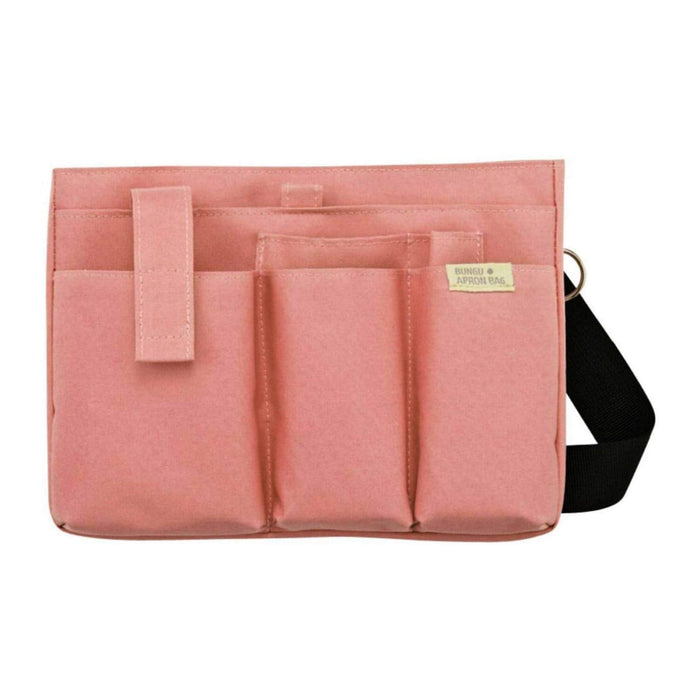 Kutsuwa Stationery Apron Bag Pink BE006PK 2.5x23x17.5cm Polyester PVC 8 pockets_1
