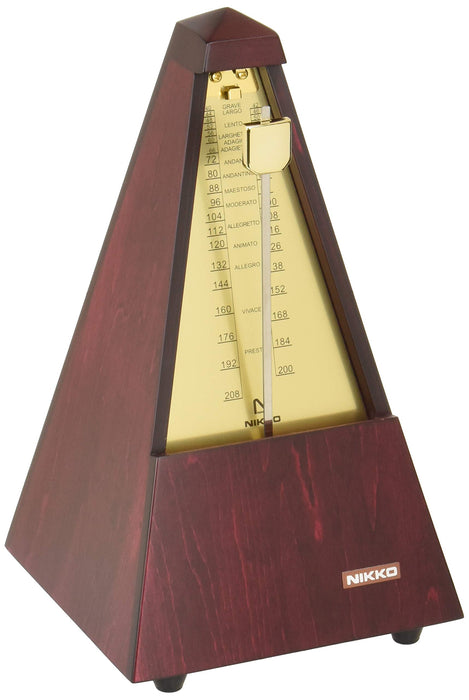 Nikko metronome wooden regular Gold 104 130x130x230mm Beats: 0, 2, 3, 4, 6 NEW_1