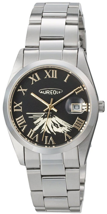 Aureole Watch SW-591M-E Men's Silver Stainless Steel Band Case Date Indicator_1