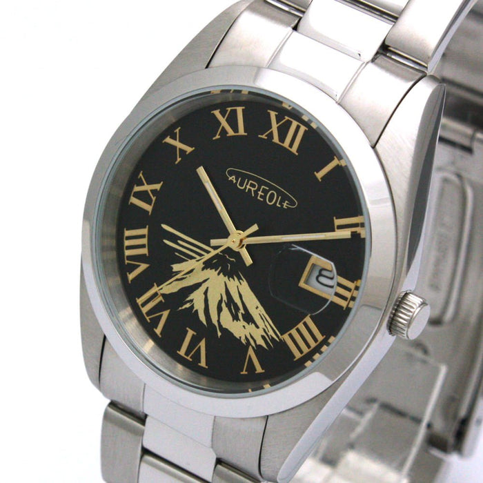 Aureole Watch SW-591M-E Men's Silver Stainless Steel Band Case Date Indicator_2