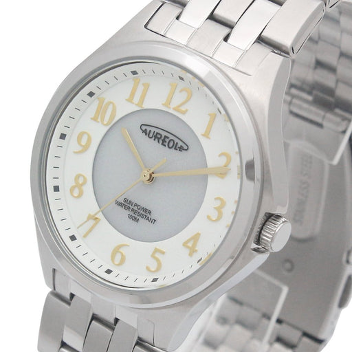 Aureole Watch SW-593M-03 Men's Silver Stainless Steel Band Case White Illumi._2