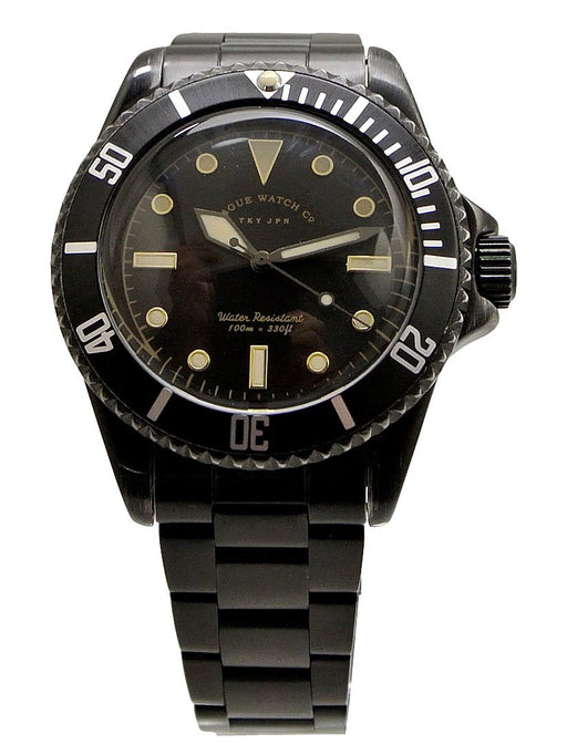 VAGUE WATCH Co. Watch BLK SUB military with nylon band Black BS-L-001-SB NEW_1