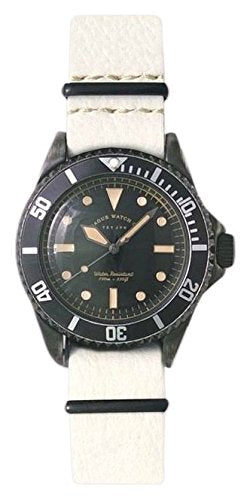 VAGUE WATCH Co. Watch BLK SUB GUIDI&ROSELLINI NATO Belt White BS-L-N003 NEW_1