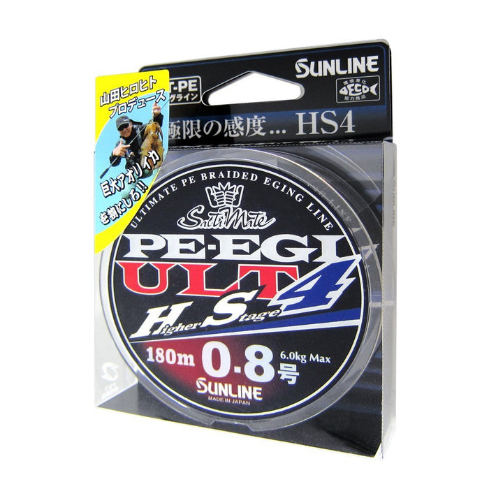 SUNLINE SM PE EGI ULT HS4 180m HG #0.8 PE Braid 6kg 8-braid Multicolor NEW_1