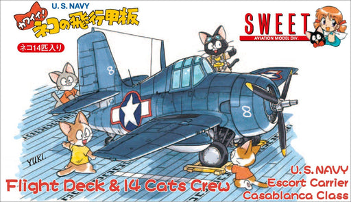 Sweet 1/144 USNAVY Cute! Cat's flight deck 14 cats plastic model Kit 14138 NEW_1