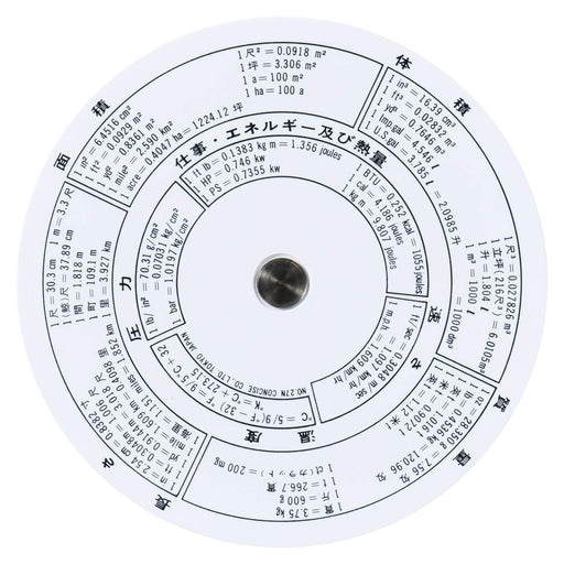 CONCISE circular slide rule No. 27N 100805 Made in Japan PVC 84mm Black Text NEW_2