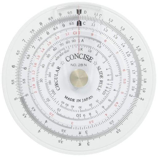 CONCISE Circular slide rule No. 28N English Ver. Made in Japan PVC 84mm ‎100973_1