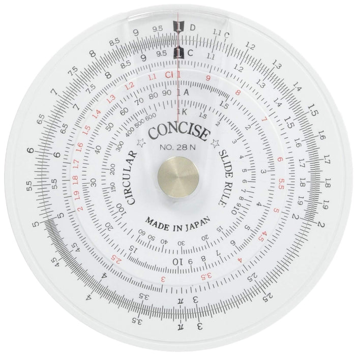 CONCISE Circular slide rule No. 28N English Ver. Made in Japan PVC 84mm ‎100973_1