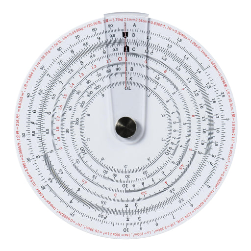 CONCISE Circular slide rule No.480 Made in Japan 100836 PVC 105mm Black Text NEW_2