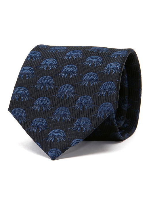 Colorata Animal Tie Jacquard animal print Giant Isopod Navy (145cmx8.5cm) Silk_1