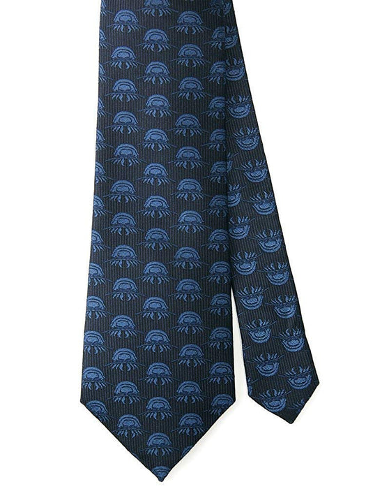 Colorata Animal Tie Jacquard animal print Giant Isopod Navy (145cmx8.5cm) Silk_2