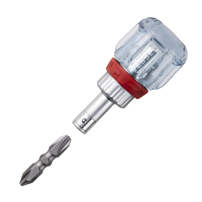 VESSEL Ratchet Stubby Screwdriver No.TD-6700W-23 Ph No.2/No.3 Double Head NEW_1