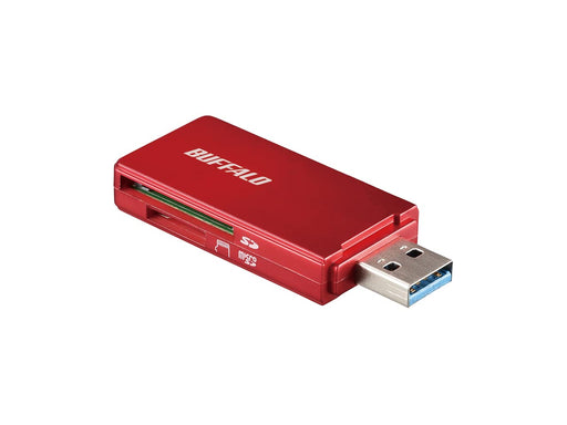 BUFFALO SD card reader BSCR27U3RD USB3.0 microSD Red USB Type A Cableless NEW_1