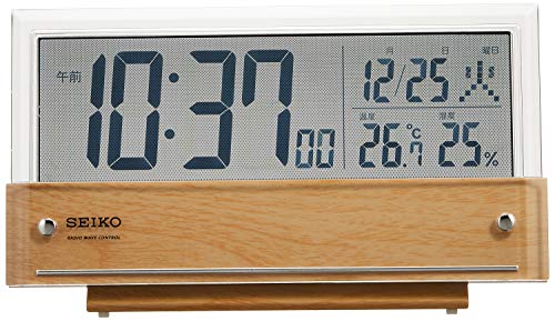 SEIKO Alarm Clock SQ782B See-through LCD Wood Grain 107x190x41mm Battery Powered_1