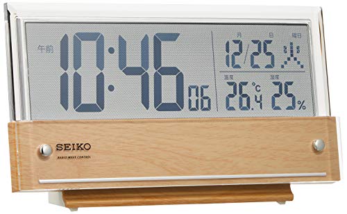 SEIKO Alarm Clock SQ782B See-through LCD Wood Grain 107x190x41mm Battery Powered_3