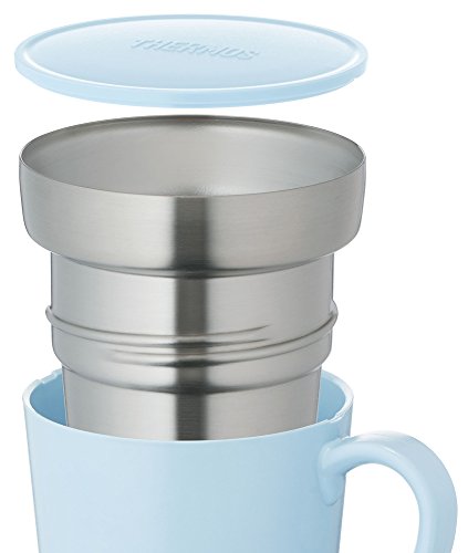 Thermos Heat Insulation Mug 350ml Light Blue JDC-351LB Stainless Steel with Lid_3
