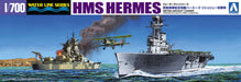 Aoshima 1/700 Waterline Series British Aircraft Carrier HMS Hermes Richelie Kit_3
