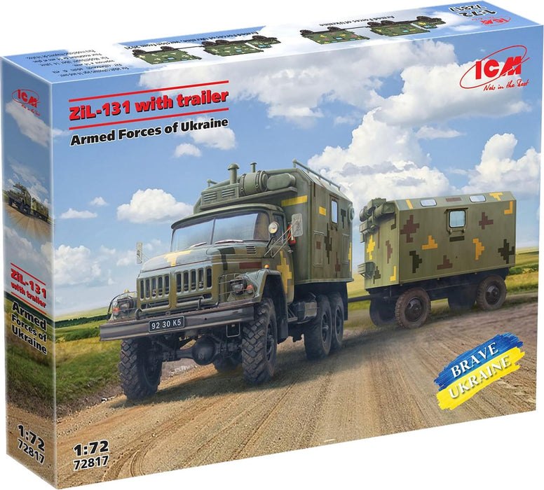 ICM 1/72 ZiL-131 Truck with Trailer Armed Forces of Ukraine Model Kit 72817 NEW_1